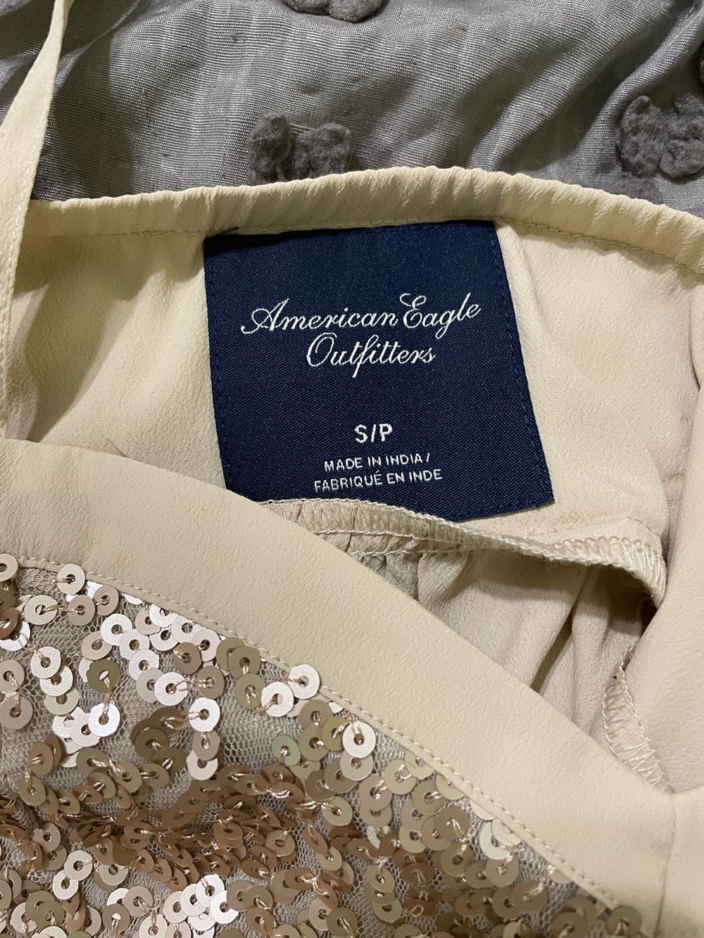 American Eagle Gold Sequin Cami Top with Adjustable Straps - Picture 5 of 5